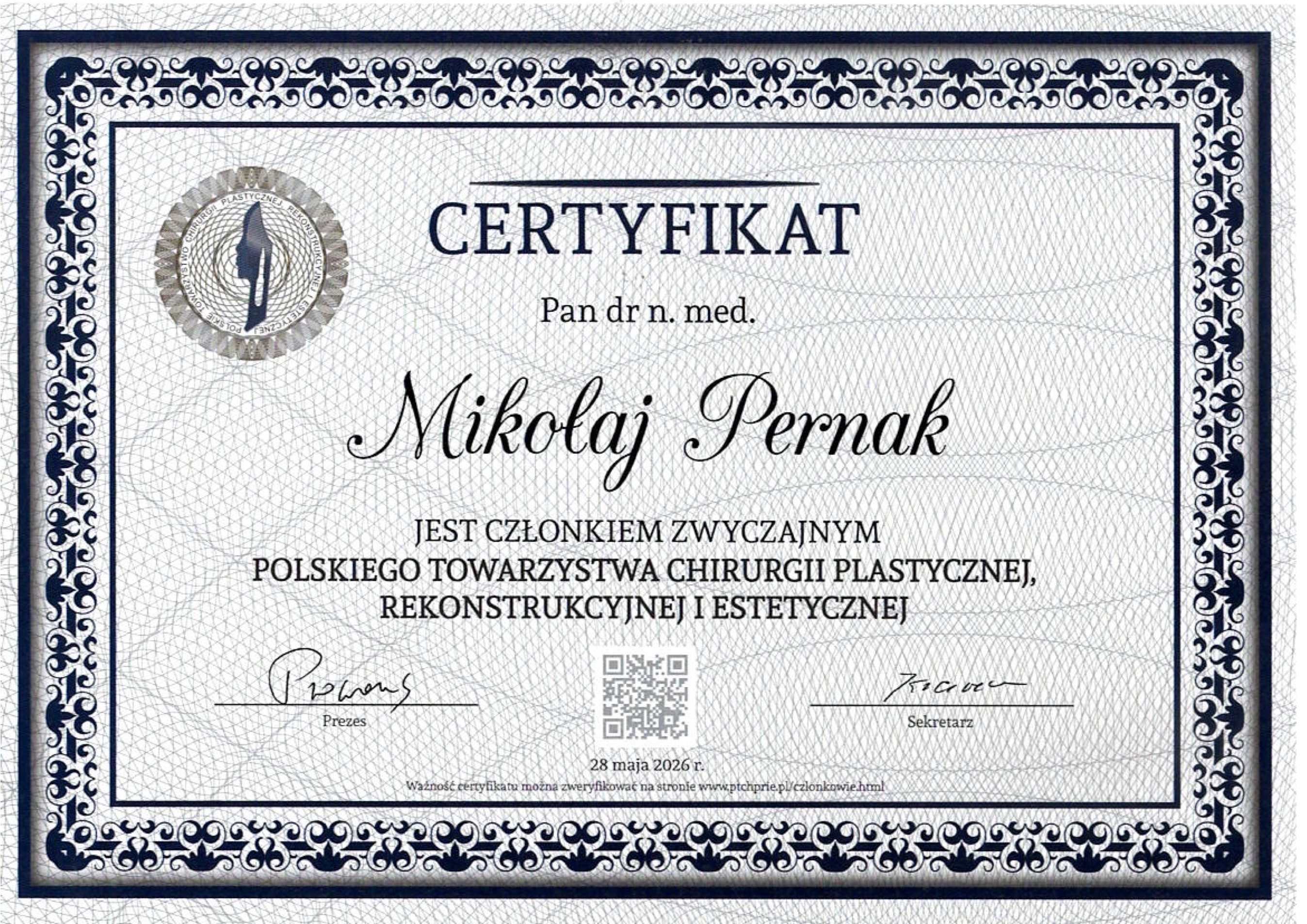 Certyfikat medyczny